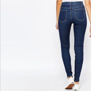 American Apparel Dark Wash Pencil Jeans
